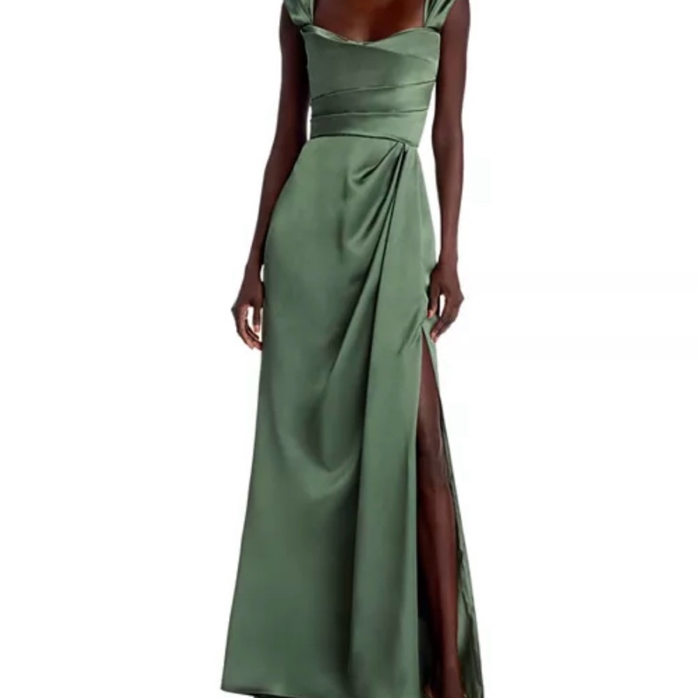 Amsale Corset Gown in Olive, Size 10